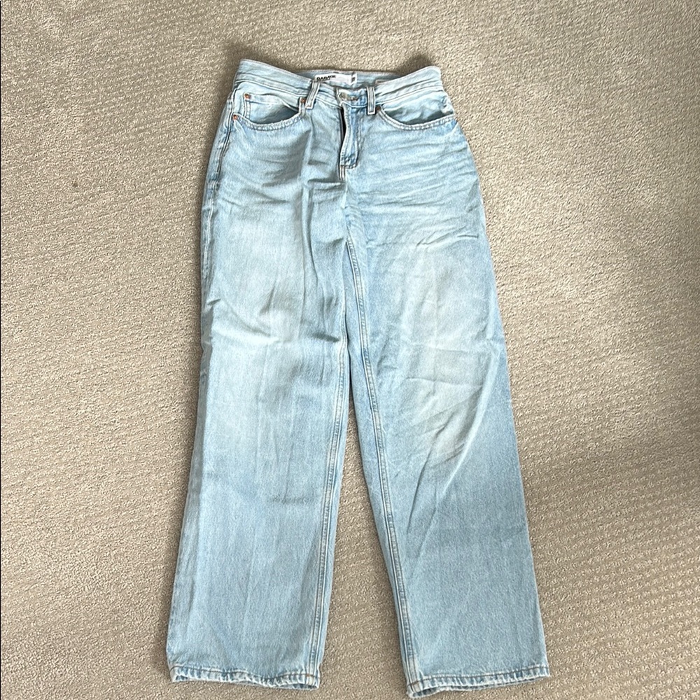 Garage Blue Straight Leg Jeans Classic Fit